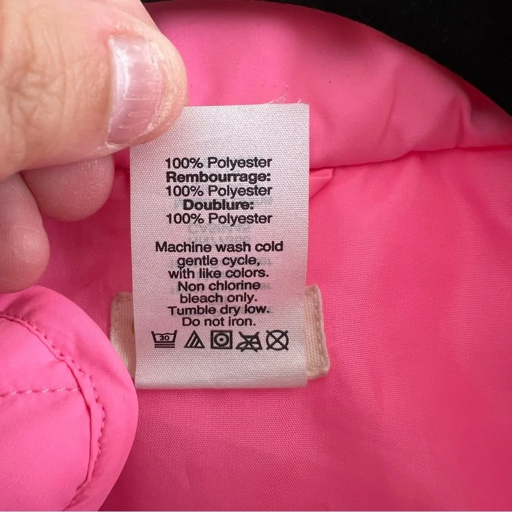 Crewcuts‎ Girls Kids Quilted Puffer Vest Bright Pink Zipper Size 12